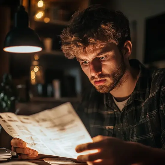 Persona revisando su factura